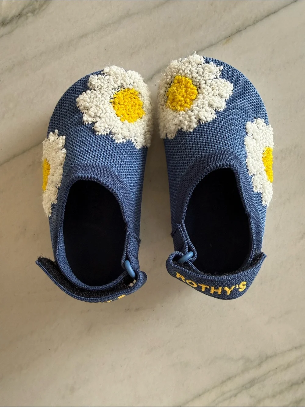 Rothy's Blue Knit Daisy Slip-On Shoes